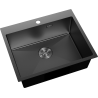 Mexen Solix oceľový drez 1-komorový 600 x 500 mm, čierny - 6408601000-70