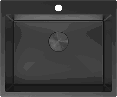 Mexen Solix oceľový drez 1-komorový 600 x 500 mm, čierny - 6408601000-70