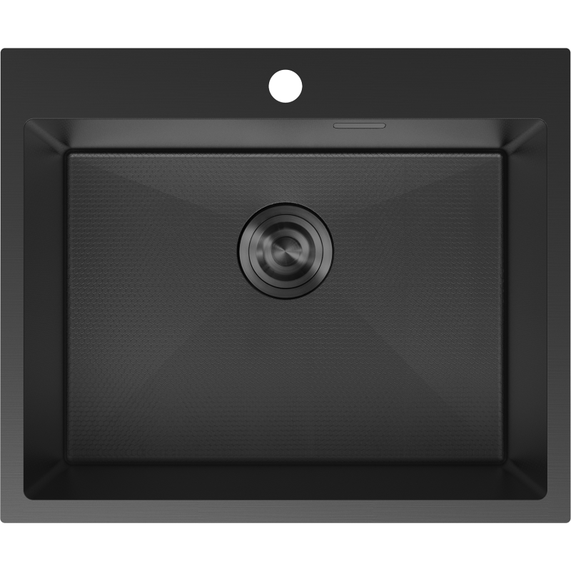 Mexen Solix oceľový drez s jednou komorou 600 x 500 mm, čierny HC - 6408601000-70HC