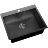 Mexen Solix oceľový drez s jednou komorou 600 x 500 mm, čierny HC - 6408601000-70HC