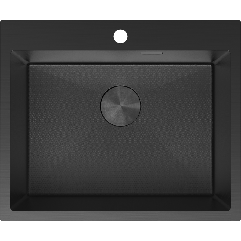Mexen Solix oceľový drez s jednou komorou 600 x 500 mm, čierny HC - 6408601000-70HC