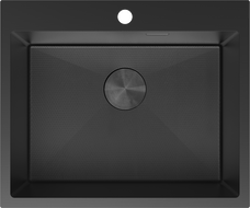 Mexen Solix oceľový drez s jednou komorou 600 x 500 mm, čierny HC - 6408601000-70HC