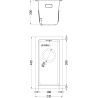 Mexen Trixo oceľový drez 1-komorový 230 x 440 mm, čierny - 6411221000-70