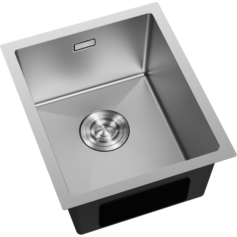 Mexen Trixo nerezový kuchynský drez 1-komorový 370 x 440 mm, inox - 6412371000-01
