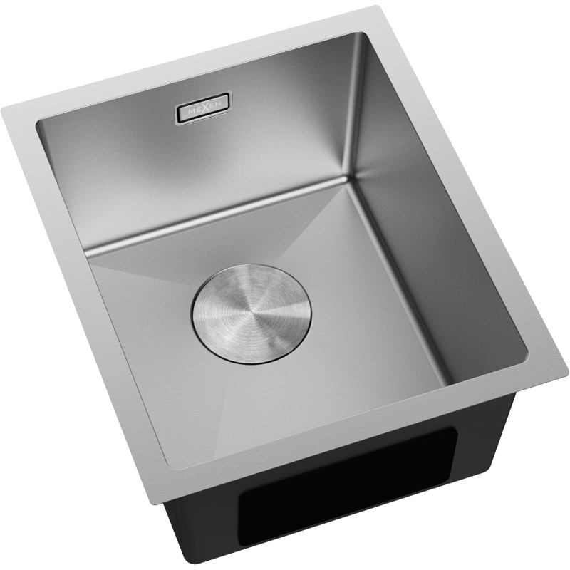 Mexen Trixo nerezový kuchynský drez 1-komorový 370 x 440 mm, inox - 6412371000-01