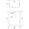 Mexen Trixo nerezový jednokomorový drez 370 x 440 mm, inox - 6412371000-01