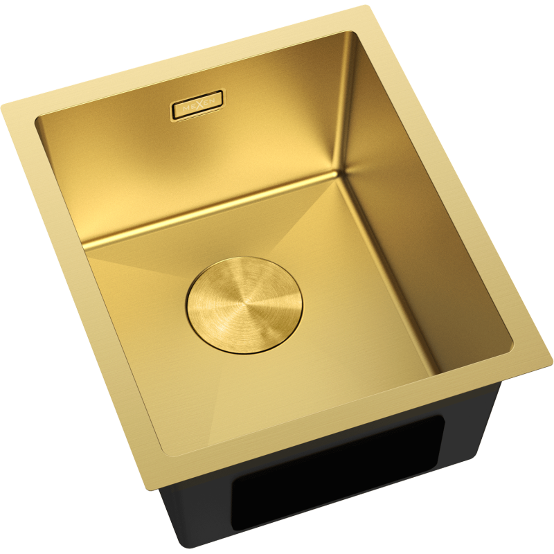Mexen Trixo oceľový drez s jednou komorou 370 x 440 mm, zlatý - 6412371000-55