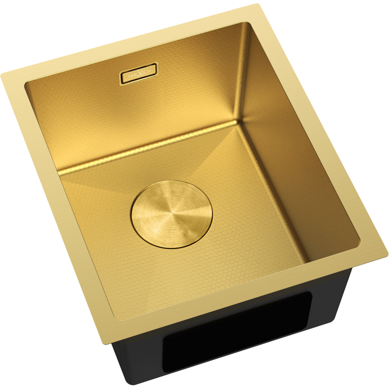 Mexen Trixo nerezový drez 1-komorový 370 x 440 mm, zlatý HC - 6412371000-55HC