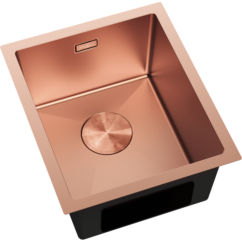 Mexen Trixo nerezový drez 1-komorový 370 x 440 mm, meď - 6412371000-65