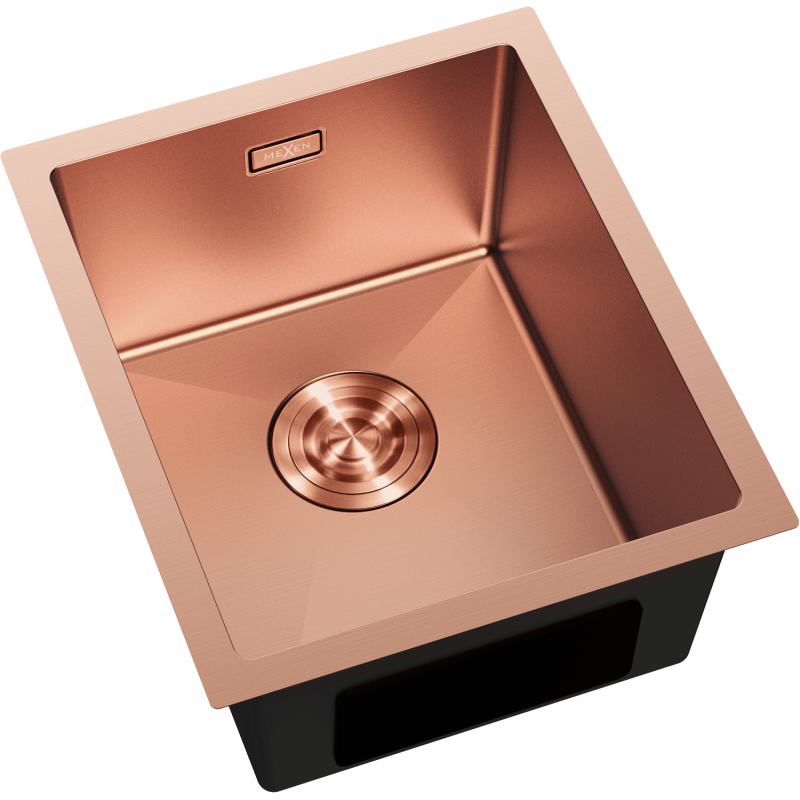 Mexen Trixo nerezový drez 1-komorový 370 x 440 mm, meď - 6412371000-65