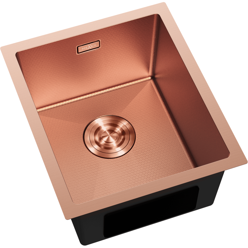Mexen Trixo nerezový drez 1-komorový 370 x 440 mm, meď HC - 6412371000-65HC