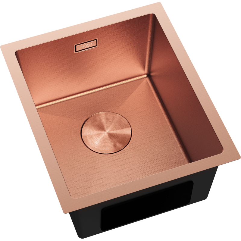 Mexen Trixo nerezový drez 1-komorový 370 x 440 mm, meď HC - 6412371000-65HC
