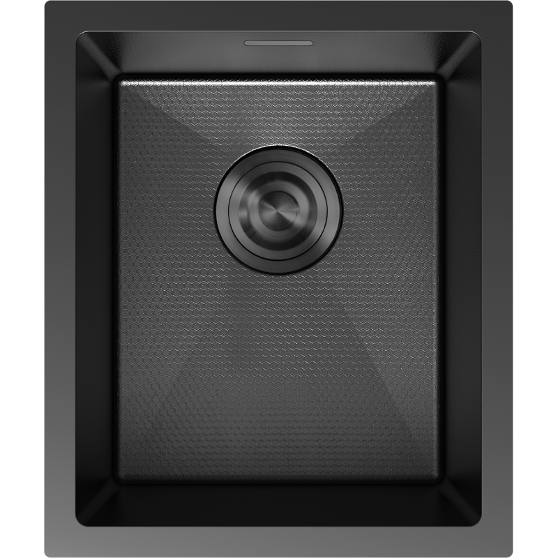 Mexen Trixo drevený kuchynský drez 1-komorový 370 x 440 mm, čierny HC - 6412371000-70HC