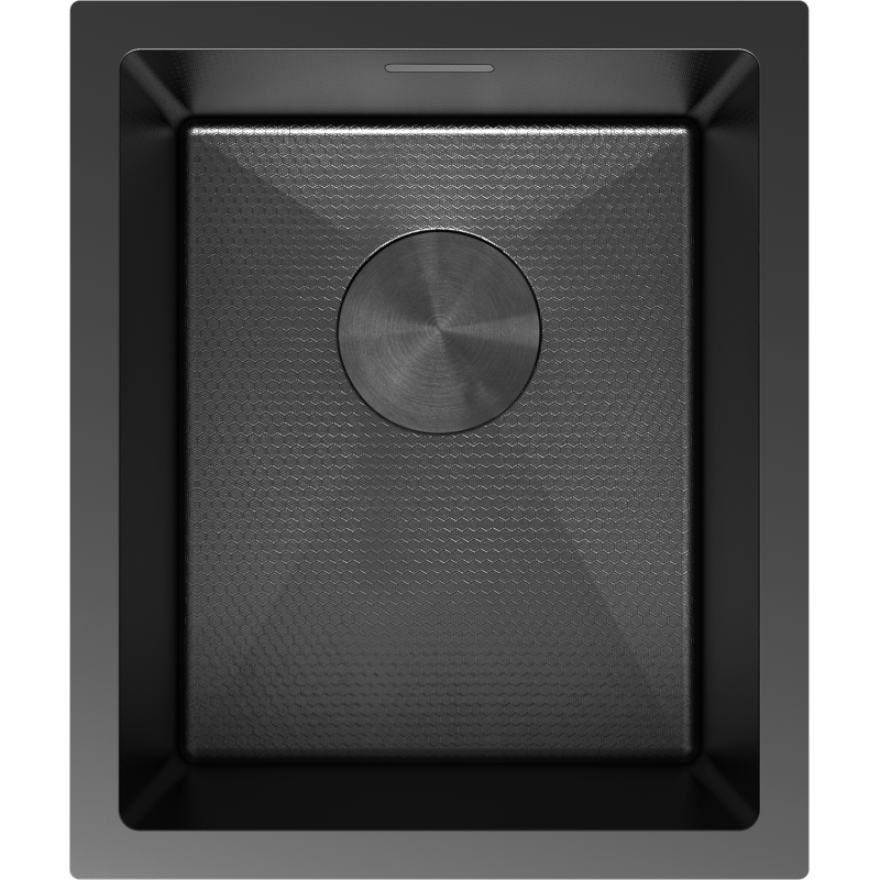 Mexen Trixo drevený kuchynský drez 1-komorový 370 x 440 mm, čierny HC - 6412371000-70HC