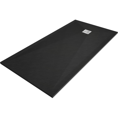 Mexen Stone+ kompozitná obdĺžniková sprchová vanička 160 x 70 cm, čierna - 44707016