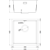 Mexen Trixo nerezový drez s jednou komorou 440 x 440 mm, inox HC - 6413441000-01HC