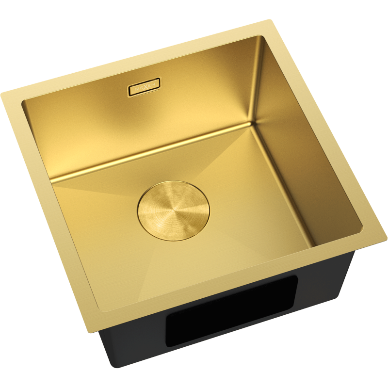 Mexen Trixo oceľový kuchynský drez 1-komorový 440 x 440 mm, zlatý - 6413441000-55