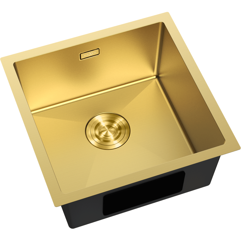Mexen Trixo oceľový kuchynský drez 1-komorový 440 x 440 mm, zlatý - 6413441000-55