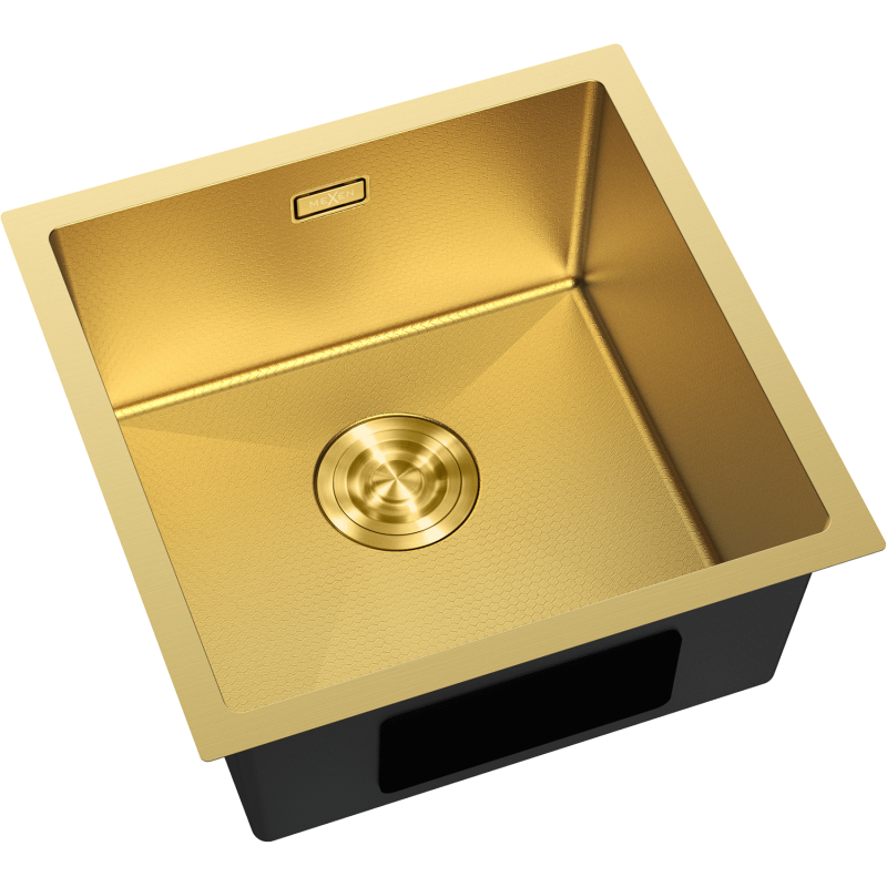 Mexen Trixo oceľový drez s 1 komorou 440 x 440 mm, zlatý HC - 6413441000-55HC