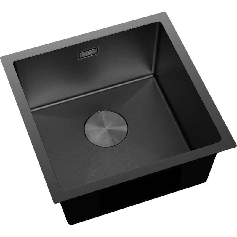 Mexen Trixo oceľový drez s 1 komorou 440 x 440 mm, čierny HC - 6413441000-70HC