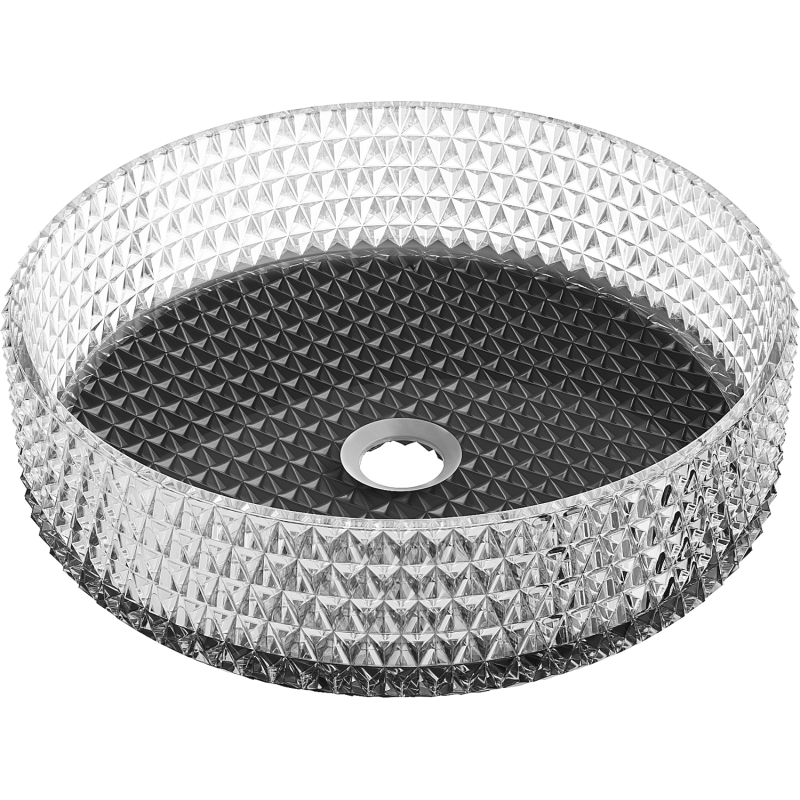 Mexen Aura sklenené umývadlo na dosku 39 x 39 cm, priehľadné/čierne - 24013971