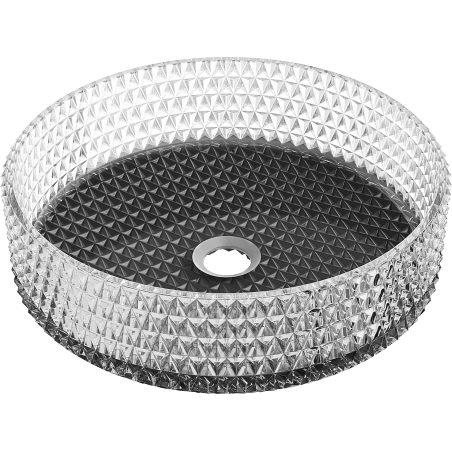 Mexen Aura sklenené umývadlo na dosku 39 x 39 cm, priehľadné/čierne - 24013971