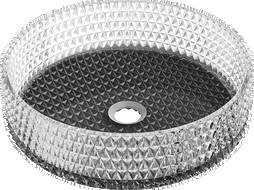 Mexen Aura sklenené umývadlo na dosku 39 x 39 cm, priehľadné/čierne - 24013971