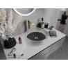 Mexen Aura sklenené umývadlo na dosku 39 x 39 cm, priehľadné/čierne - 24013971