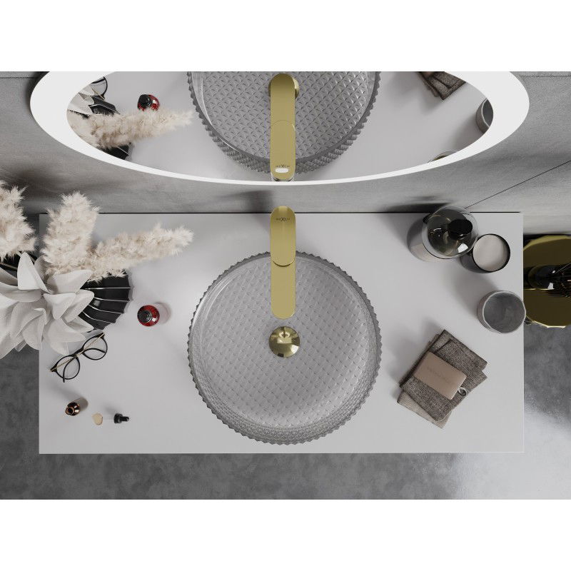 Mexen Aura sklenené umývadlo na dosku 39 x 39 cm, sivé - 24013966