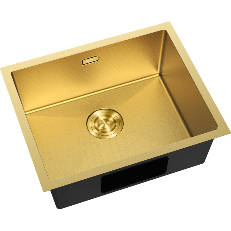 Mexen Trixo oceľový kuchynský drez 1-komorový 540 x 440 mm, zlatý HC - 6414541000-55HC