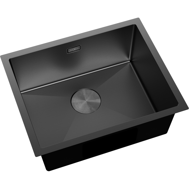 Mexen Trixo oceľový kuchynský drez s 1 komorou 540 x 440 mm, čierny - 6414541000-70