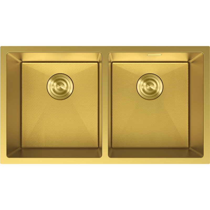 Mexen Binox nerezový drez s dvomi komorami 800 x 450 mm, zlatý HC - 6421802000-55HC