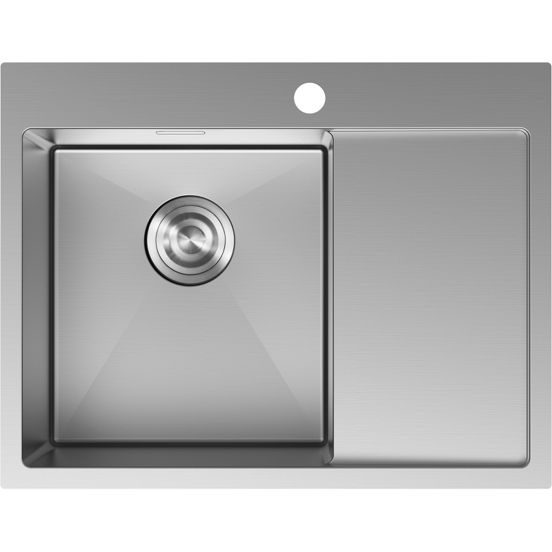 Mexen Exar oceľový drez s 1 komorou a odkvapkávacou plochou, ľavý 620 x 480 mm, inox - 6431621005L-01