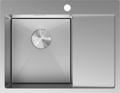 Mexen Exar kuchynský drez z nerezovej ocele s 1 komorou a ľavým odkvapkávačom 620 x 480 mm, inox - 6431621005L-01
