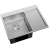 Mexen Exar nerezový drez 1-komorový s odkvapkávačom ľavý 620 x 480 mm, inox HC - 6431621005L-01HC