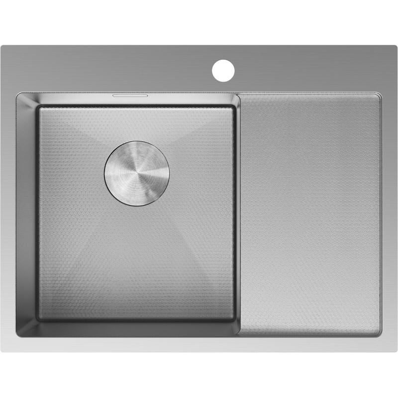 Mexen Exar nerezový drez 1-komorový s odkvapkávačom ľavý 620 x 480 mm, inox HC - 6431621005L-01HC