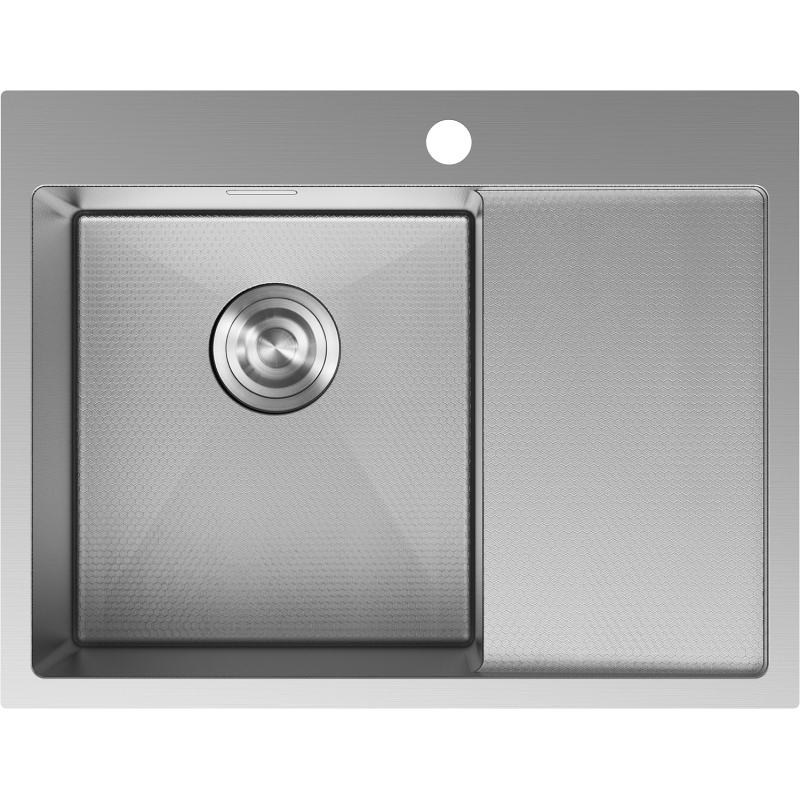 Mexen Exar nerezový drez 1-komorový s odkvapkávačom, ľavý 620 x 480 mm, inox HC - 6431621005L-01HC