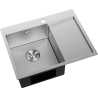 Mexen Exar nerezový drez 1-komorový s odkvapkávačom ľavý 620 x 480 mm, inox HC - 6431621005L-01HC