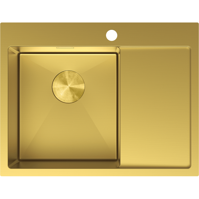 Mexen Exar oceľový drez s 1 komorou a odkvapkávačom, ľavý 620 x 480 mm, zlatý - 6431621005L-55