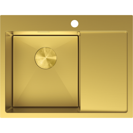 Mexen Exar oceľový drez s 1 komorou a odkvapkávačom, ľavý 620 x 480 mm, zlatý - 6431621005L-55