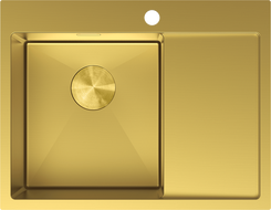 Mexen Exar oceľový drez s 1 komorou a odkvapkávačom, ľavý 620 x 480 mm, zlatý - 6431621005L-55