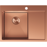 Mexen Exar nerezový drez 1-komorový s odkvapkávačom ľavý 620 x 480 mm, meď - 6431621005L-65