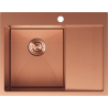 Mexen Exar oceľový drez s jednou komorou a odkvapkávačom, ľavý 620 x 480 mm, meď HC - 6431621005L-65HC
