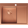 Mexen Exar oceľový drez s jednou komorou a odkvapkávačom, ľavý 620 x 480 mm, meď HC - 6431621005L-65HC