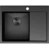 Mexen Exar oceľový drez s 1-komorou a odkvapkávačom, ľavý 620 x 480 mm, čierny - 6431621005L-70