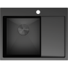 Mexen Exar oceľový drez s 1-komorou a odkvapkávačom, ľavý 620 x 480 mm, čierny - 6431621005L-70