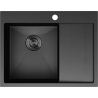 Mexen Exar oceľový drez s 1 komorou a odkvapkávačom, ľavý 620 x 480 mm, čierny HC - 6431621005L-70HC