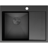 Mexen Exar oceľový drez s 1 komorou a odkvapkávačom, ľavý 620 x 480 mm, čierny HC - 6431621005L-70HC