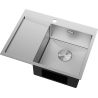Mexen Exar nerezový drez 1-komorový s odkvapom pravý 620 x 480 mm, inox - 6432621005P-01