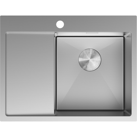 Mexen Exar nerezový drez 1-komorový s odkvapom pravý 620 x 480 mm, inox - 6432621005P-01